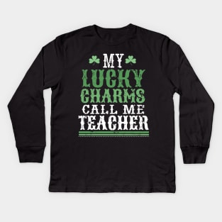 My lucky charms call me teacher Kids Long Sleeve T-Shirt